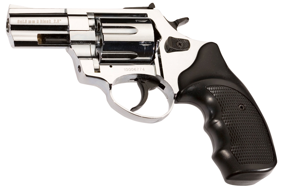 ZORAKI R1_2.5'' GAS & SIGNAL, BLANK REVOLVER, MATTE CHROME - Lucky Hunter