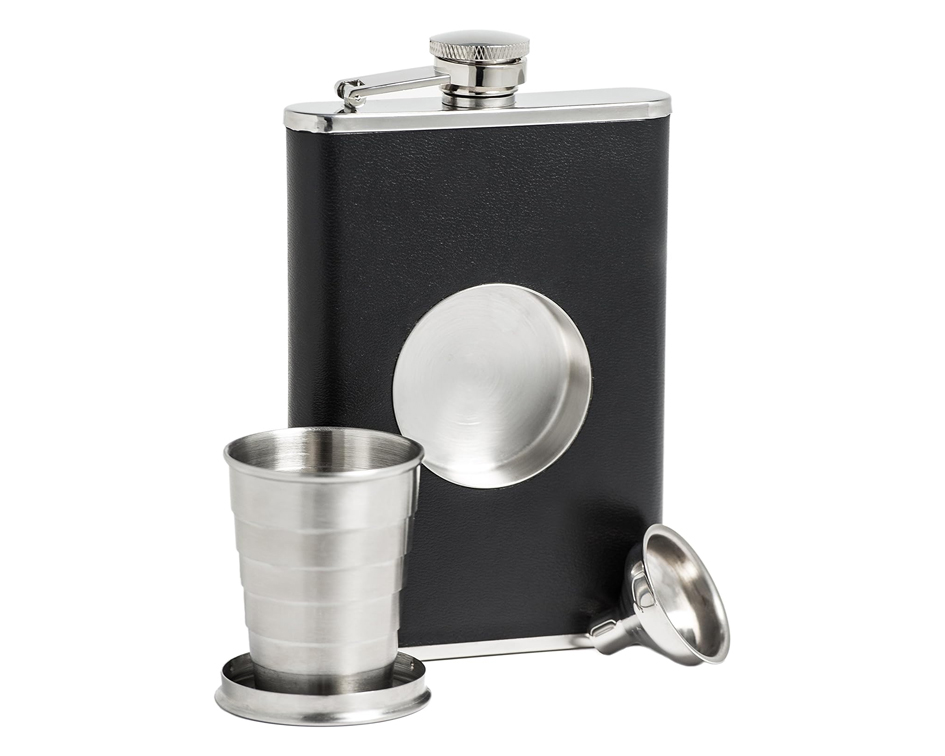 Stainless Steel Flask with Built-In Cup - Lucky Hunter
